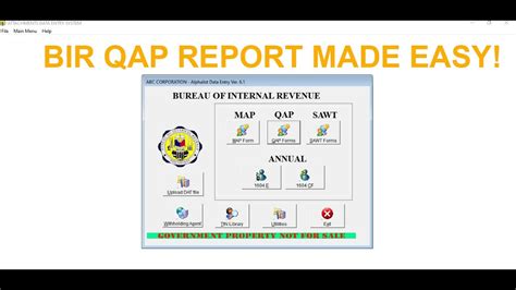 alpha list bir|Submitting the quarterly alphabetical list of payees (QAP).